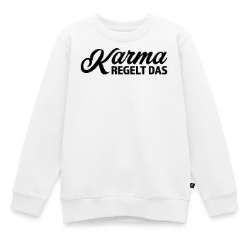 Karma regelt das Spruch T-Shirt - Kinder Premium Organic Sweatshirt - Weiß - Vorne - AI Model Kid Male (0cm)