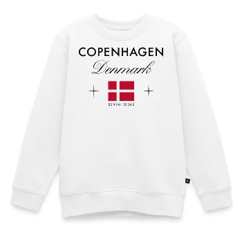 Kopenhagen Dänemark Koordinaten Reise Souvenir - Kinder Premium Organic Sweatshirt - Weiß - Vorne - AI Model Kid Male (0cm)