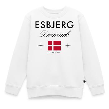 Esbjerg Dänemark Koordinaten Reise Souvenir - Kinder Premium Organic Sweatshirt - Weiß - Vorne - AI Model Kid Male (0cm)