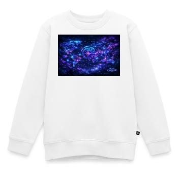 world_map_arcane_neon - Kinder Premium Organic Sweatshirt - Weiß - Vorne - AI Model Kid Male (0cm)