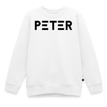 Prénom Peter - Sweat Premium enfant bio - blanc - Devant - AI Model Kid Male (0cm)