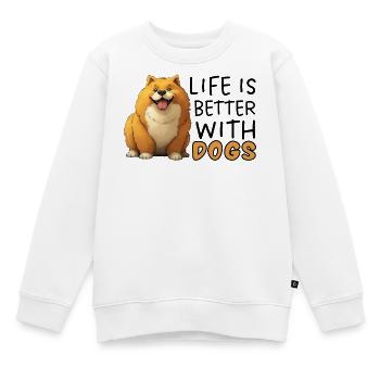 La vie est meilleure avec les chiens Pembroke Welsh Corgi - Sweat Premium enfant bio - blanc - Devant - AI Model Kid Male (0cm)