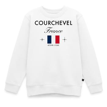 Courchevel Frankreich Koordinaten Reise Souvenir - Kinder Premium Organic Sweatshirt - Weiß - Vorne - AI Model Kid Male (0cm)