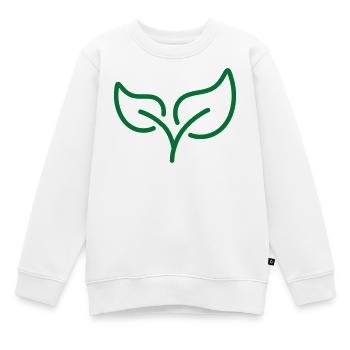 Icône de ligne de feuille verte Eco Nature Symbole de croissance Vect - Sweat Premium enfant bio - blanc - Devant - AI Model Kid Male (0cm)