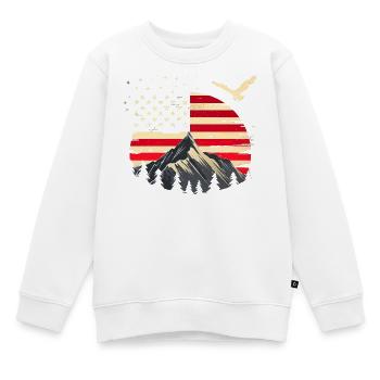 Hiking Patriotic Mountain Trail Backpacking Americ - Kinder Premium Organic Sweatshirt - Weiß - Vorne - AI Model Kid Male (0cm)