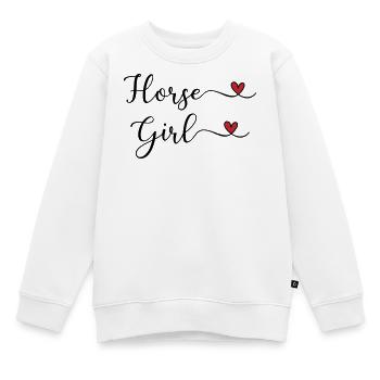 Cœur de Fille Cheval - Sweat Premium enfant bio - blanc - Devant - AI Model Kid Male (0cm)