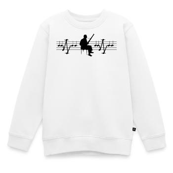 ECG de basson de Notes Hearbeat Heartbeat Bassoniste - Sweat Premium enfant bio - blanc - Devant - AI Model Kid Male (0cm)