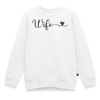 Ehefrau-Herz-Typografie - Kinder Premium Organic Sweatshirt - Weiß - Vorne - AI Model Kid Male (0cm)