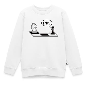 Schach Schachbrett Schachfigur F*CK - Kinder Premium Organic Sweatshirt - Weiß - Vorne - AI Model Kid Male (0cm)