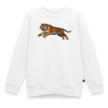 Style artistique rétro de Tiger - Sweat Premium enfant bio - blanc - Devant - AI Model Kid Male (0cm)