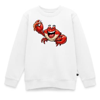 Krebs Lachend - Kinder Premium Organic Sweatshirt - Weiß - Vorne - AI Model Kid Male (0cm)