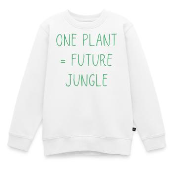 Une Plante Future Jungle | Amateur de plantes drôle - Sweat Premium enfant bio - blanc - Devant - AI Model Kid Male (0cm)