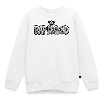 RAP LEGEND - Style 3D Bubble Chrome avec couronne - Sweat Premium enfant bio - blanc - Devant - AI Model Kid Male (0cm)