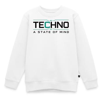 Techno - Un état d’esprit - Sweat Premium enfant bio - blanc - Devant - AI Model Kid Male (0cm)