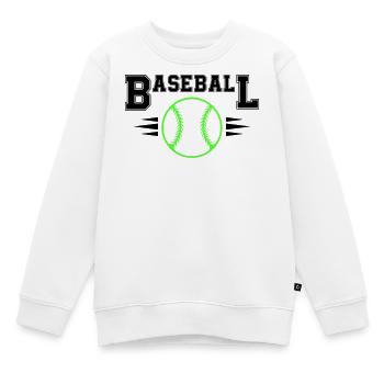 Balle de baseball néon avec points illuminés - Sweat Premium enfant bio - blanc - Devant - AI Model Kid Male (0cm)