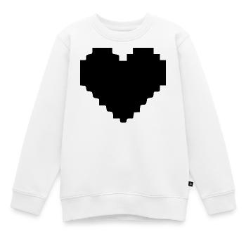 Schwarzes herz schwarz Pixelherz Geschenk - Kinder Premium Organic Sweatshirt - Weiß - Vorne - AI Model Kid Male (0cm)