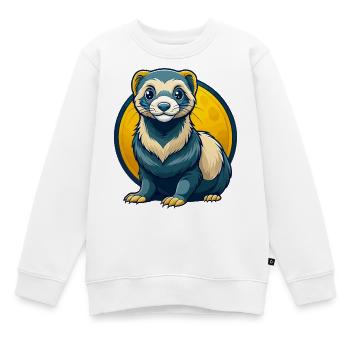 Ferret Kawaii Maskottchen Cartoon Clipart Logo Abzeichen - Kinder Premium Organic Sweatshirt - Weiß - Vorne - AI Model Kid Male (0cm)