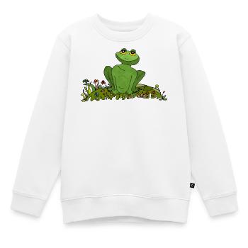 Frosch - Kinder Premium Organic Sweatshirt - Weiß - Vorne - AI Model Kid Male (0cm)