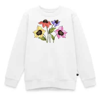 Blumen - Kinder Premium Organic Sweatshirt - Weiß - Vorne - AI Model Kid Male (0cm)