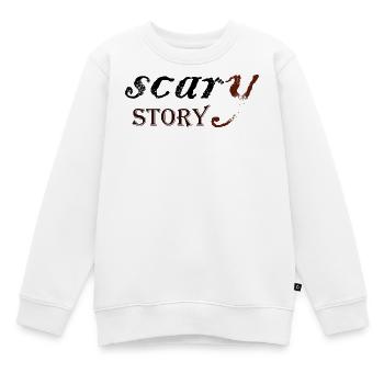 Typographie vintage de contes effrayants - Sweat Premium enfant bio - blanc - Devant - AI Model Kid Male (0cm)
