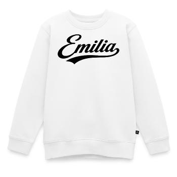 Emilia-Name Erstes Letztes Familiengeschenk - Kinder Premium Organic Sweatshirt - Weiß - Vorne - AI Model Kid Male (0cm)