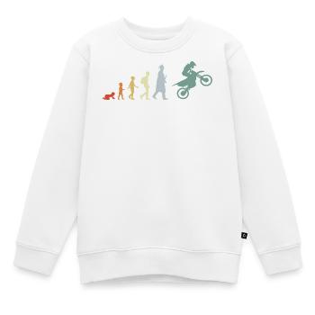 De l’enfant à l’évolution du pilote de motocross - Sweat Premium enfant bio - blanc - Devant - AI Model Kid Male (0cm)