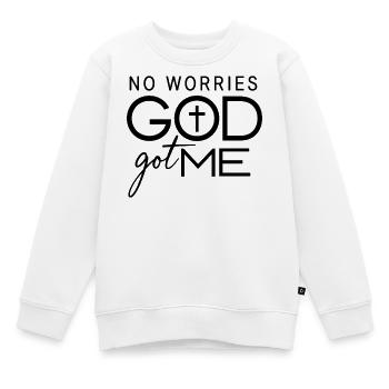 Keine Sorge, Gott hat mich bekommen - Kinder Premium Organic Sweatshirt - Weiß - Vorne - AI Model Kid Male (0cm)