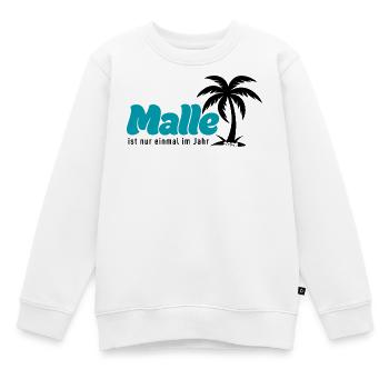 Malle Palmen Strand Vibe - türkis 2026 - Kinder Premium Organic Sweatshirt - Weiß - Vorne - AI Model Kid Male (0cm)
