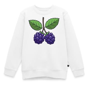 Costume de mûre Baies de Carnaval Violet - Sweat Premium enfant bio - blanc - Devant - AI Model Kid Male (0cm)