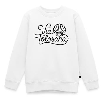 Via Tolosana Camino de Santiago  - Sweat Premium enfant bio - blanc - Devant - AI Model Kid Male (0cm)