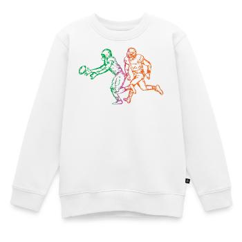 Retro American Football Vintage Sport Geschenk  - Kinder Premium Organic Sweatshirt - Weiß - Vorne - AI Model Kid Male (0cm)