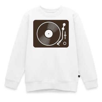 Retro Plattenspieler Vinyl Design - Kinder Premium Organic Sweatshirt - Weiß - Vorne - AI Model Kid Male (0cm)