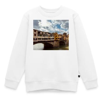 Immeubles colorés au bord de la rivière - Sweat Premium enfant bio - blanc - Devant - AI Model Kid Male (0cm)