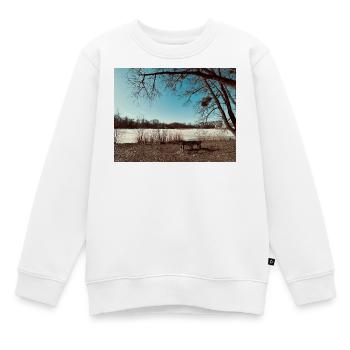 Paysage hivernal au bord du lac - Sweat Premium enfant bio - blanc - Devant - AI Model Kid Male (0cm)