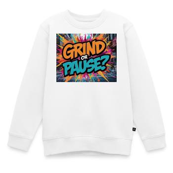 Grind ou pause ? Graffiti graphique - Sweat Premium enfant bio - blanc - Devant - AI Model Kid Male (0cm)