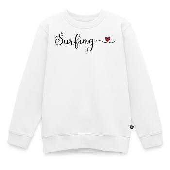 Typographie du cœur du surf - Sweat Premium enfant bio - blanc - Devant - AI Model Kid Male (0cm)