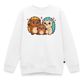 Lustige Igelfamilie - Kinder Premium Organic Sweatshirt - Weiß - Vorne - AI Model Kid Male (0cm)