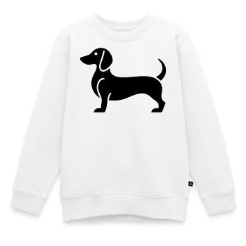 teckel - Sweat Premium enfant bio - blanc - Devant - AI Model Kid Male (0cm)