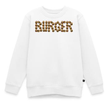 Typographie du burger - Sweat Premium enfant bio - blanc - Devant - AI Model Kid Male (0cm)