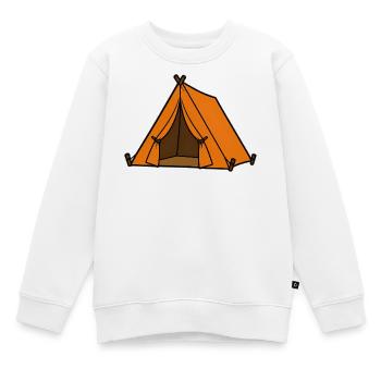 Orange Tent Adventures - Kids Premium Organic Sweatshirt - white - Front - AI Model Kid Male (0cm)