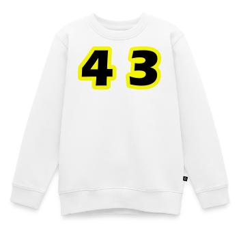 43 Zahl symbol - Kinder Premium Organic Sweatshirt - Weiß - Vorne - AI Model Kid Male (0cm)