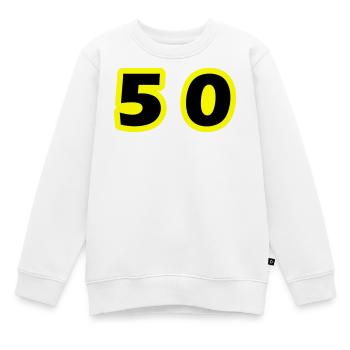 50 Number Symbol - Kids Premium Organic Sweatshirt - white - Front - AI Model Kid Male (0cm)