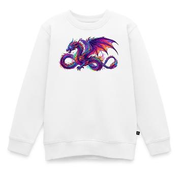 Drache in Farbe - Kinder Premium Organic Sweatshirt - Weiß - Vorne - AI Model Kid Male (0cm)
