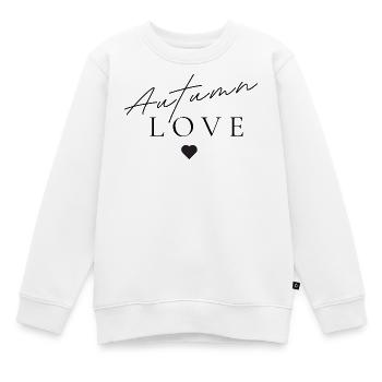 Amour d’automne | Conception minimaliste automnale - Sweat Premium enfant bio - blanc - Devant - AI Model Kid Male (0cm)