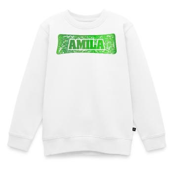 Frau Amila - Kinder Premium Organic Sweatshirt - Weiß - Vorne - AI Model Kid Male (0cm)