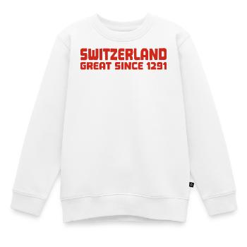 Switzerland - Great Since 1291 - Schweiz - Schwiiz - Kinder Premium Organic Sweatshirt - Weiß - Vorne - AI Model Kid Male (0cm)