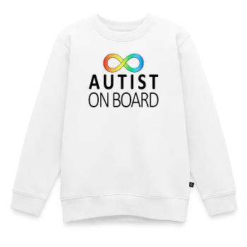 Autiste à bord : autocollants sur la neurodiversité - Sweat Premium enfant bio - blanc - Devant - AI Model Kid Male (0cm)