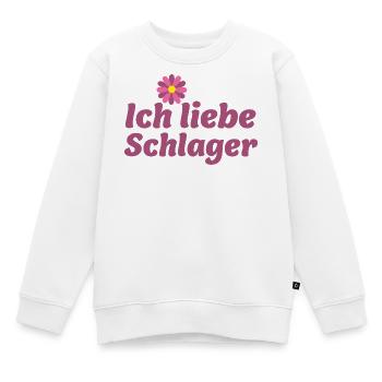 Schlager-Sticker: Musik & Blume Design - Kinder Premium Organic Sweatshirt - Weiß - Vorne - AI Model Kid Male (0cm)
