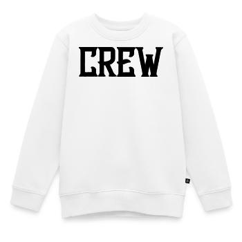 crew_schrift - Kinder Premium Organic Sweatshirt - Weiß - Vorne - AI Model Kid Male (0cm)