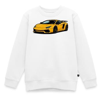 Speedster Supercar jaune - Sweat Premium enfant bio - blanc - Devant - AI Model Kid Male (0cm)
